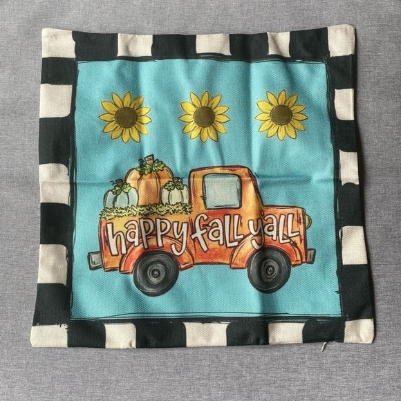 Set of 4 Love Home Pumpkin Autumn Farmhouse Pillow Covers - Picture 8 of 8